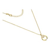 Lantisor argint placat cu aur galben cu pandantiv cerc cu pietre DiAmanti PN0315NY-AS
